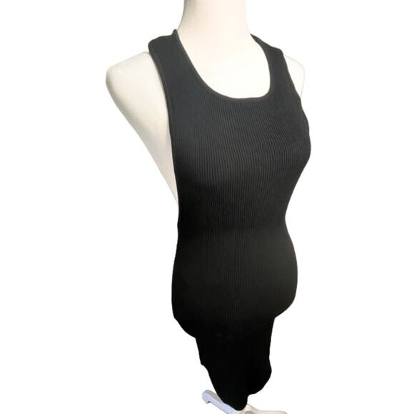 NEW Hera Collections Bodycon Stretchy Sexy Ribbed Black Dress Large - Picture 3 of 9